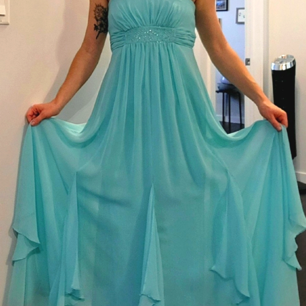 Bridesmaid dress - size 4 - seafoam colour